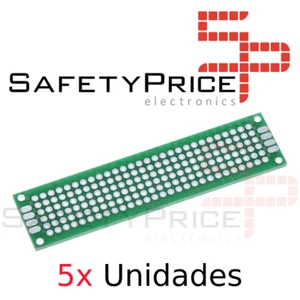 5x Placa PCB 2x8cm Perforada Doble Cara 2,54mm Prototipo - Imagen 1 de 4
