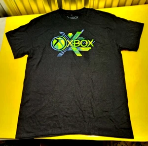 X-BOX: T-Shirt Video Game Console System Screenprint Black Cotton Large NEW - Picture 1 of 8