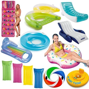 Inflatable Pocket Novelty Lounger Lilo Pool Float Mat Tube Rings Recliner Chair - Picture 1 of 73