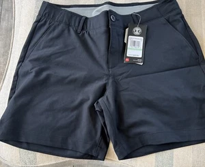 New Under Armour Short Black UPF 30 Fitted Bermuda Shorts Women’s Size 8 - Picture 1 of 4