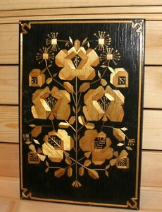 Placa colgante de pared de madera collage floral vintage hecha a mano - Imagen 1 de 7