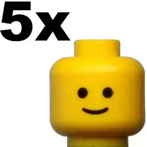 Lego New Yellow 5x Minifigure Head Standard Grin Boy Smile City Figure Piece - Picture 1 of 1