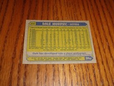 1987 Topps Baseball DALE MURPHY(Blank Front) Atlanta Braves "ERROR"Card