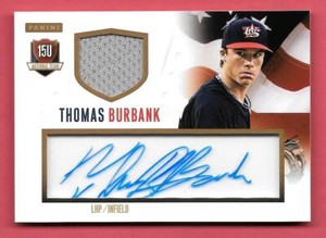 2014 Thomas Burbank Panini USA Baseball Rookie Auto Jersey 71/99