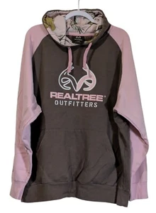 Realtree Outfitters Pullover Hoodie Size XL Pink Brown Distressed Graphic - Picture 1 of 4