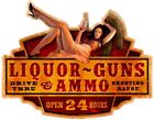 Vintage Style Metal Sign Liquor Guns Ammo  28 x 18