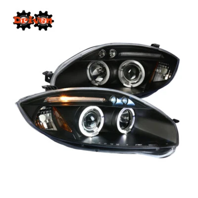 PARA 06-11 Mitsubishi Eclips 4/6 cly Proyector Doble Halo LED DRL Faros Negro Foto 1 de 3