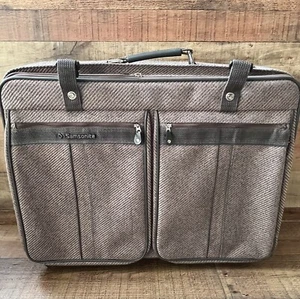 1987 Vintage Samsonite Silhouette 4 Woven Wool Luggage Plus Garment Bag Hanging - Picture 1 of 12