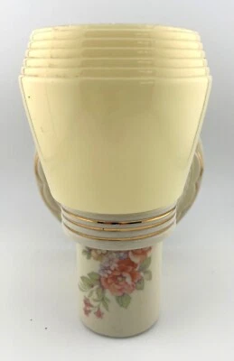 Aplique de pared vintage con pantalla de vidrio accesorio de luz cerámica detalles dorados florales Foto 1 de 4