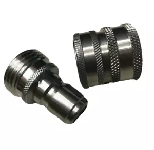 MTM Garden Hose Stainless Steel Hose Quick Connect Disconnect Coupler W/ Plug - Picture 1 of 3