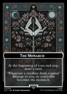 The Monarch - Treasure 0015-0012 Ficha Doble Cara LOTR Commander Magic The Gathering Casi Nuevo - Imagen 1 de 2