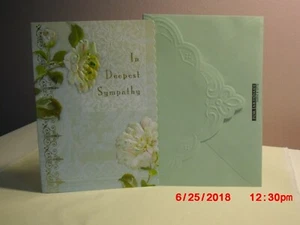 Carol's Rose Garden - Sympathy card - Two White flowers on front - Picture 1 of 2
