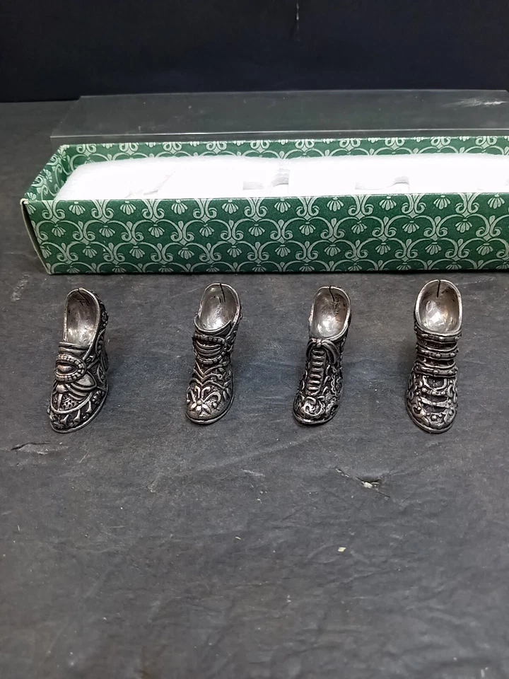 ❤️ 4 porta-cartões de metal em forma de sapato vitoriano foto lugar na caixa - Imagem 1 de 4