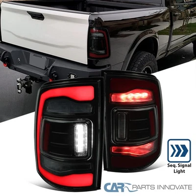 Fits 2013-2018 Ram 1500 2500 3500 Black/Smoke LED Tail Lights Sequential Signal Foto 1 de 4