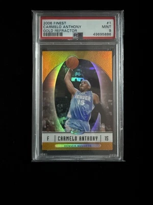 2006-07 Topps Finest - Carmelo Anthony #1 Gold Refractor POP 6 PSA 10 /50 - Image 1 of 2