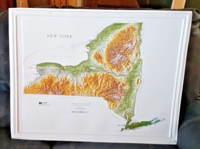 Mapa topográfico vintage Hubbard Lg.3D em relevo elevado - Nova York, VT, Pensilvânia - Imagem 1 de 3