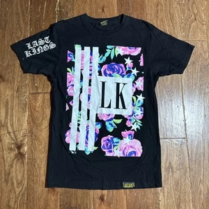 Y2K Last Kings Tyga Black Short Sleeve Shirt Pharaoh Roses Men's Small Hip Hop - Picture 1 of 10