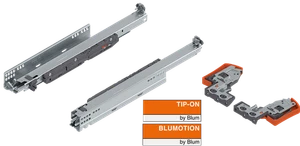 Blum Movento BLUMOTION S inkl. Kupplungen NL=450mm 40kg - Bild 1 von 4