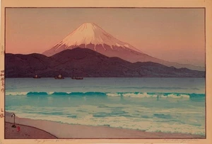 Fujiyama aus Miho Hiroshi Yoshida japanischer Berg Fuji Küstendruck - - Bild 1 von 2