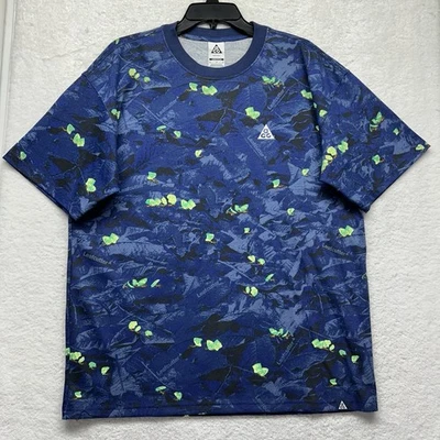 Nike ACG Mens Size M Blue Leafcutter Dri Fit Short Sleeve T-Shirt - Image 1 of 4