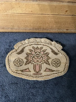 Bolsa de troca floral vintage Tchecoslováquia com miçangas à mão design art déco - Imagem 1 de 4