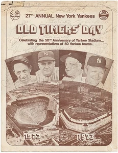 1973 Yankees Old Timers Signed Program Mantle DiMaggio Ford 30+ SIGS BAS Beckett - Picture 1 of 6
