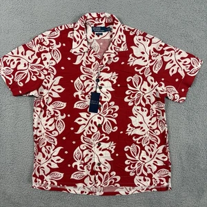 Camisa de Campamento Polo Ralph Lauren Para Hombres L Roja Calce Clásico Estampado Hoffman Hawaiano - Imagen 1 de 10