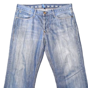 Jeans Earnest cosidos con botones Fulton para hombre 32x30 pierna recta Western Denim - Imagen 1 de 9