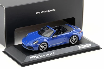 1:43 Minichamps Porsche 911 992.2 Carrera T Cabriolet Blu Lugano WAP DEALER - Immagine 1 di 3