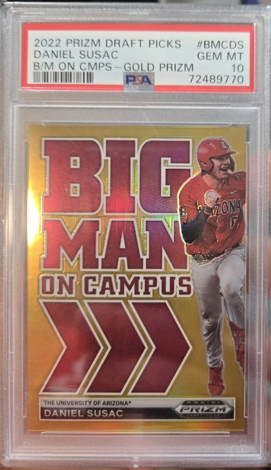 Selecciones del draft Panini Prizm 2022 Big Man on Campus Gold/10 Daniel Susac PSA 10 💎  Foto 1 de 2