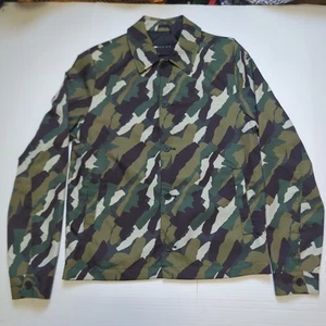  Asos Design Men's Coach Jacket Size XS S Geometric Camouflage Button Up Pockets - Picture 1 of 11