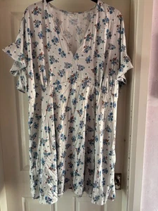 River Island Size 24 Midi Dress Floral Pattern Short Sleeved - Picture 1 of 8