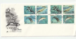 1990 USA-Russland gemeinsame Ersttagsausgabe Briefumschlag Kreaturen des Meeres - Bild 1 von 2
