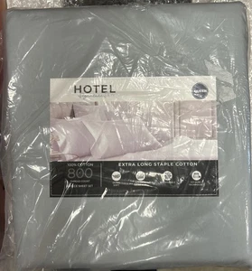 Juego de sábanas de 6 piezas de algodón azul reina Hotel Signature 800 hilos - Imagen 1 de 4