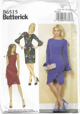 C356 BUTTERICK B6515: DRESS SIZE 14-22 SEWING PATTERN - Image 1 of 3