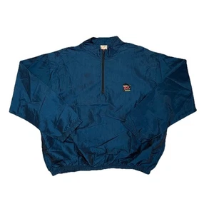 Vintage Surf Style 1/4 Zip Pullover Windbreaker Jacket One Size Blue Iridescent - Picture 1 of 10