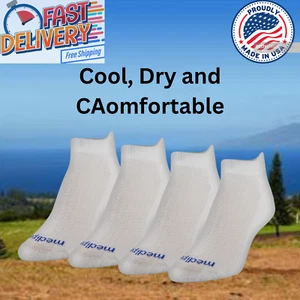MediPEDS Women's Coolmax Low-Cut Socks, 4-Pack, White, Shoe Size: 6-10 Dry&Cool - Picture 1 of 12