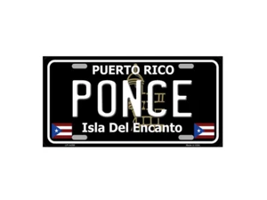Black PONCE License Plate - Picture 1 of 2