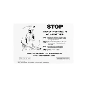 Diver Safety Message Cave Warning Sign Metal Art Sign - Picture 1 of 16