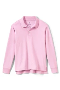 Land Ends Big Kids Long Sleeve Interlock Polo - Picture 1 of 2