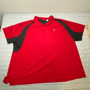 McDonalds Work Uniform Shirt Polo Black Red Short Sleeve Men's 5X RARE SZ NWOT - Picture 1 of 9
