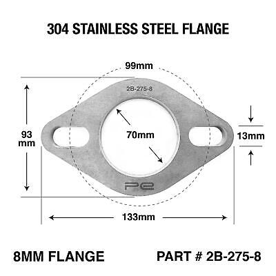 Exhaust Flange 2.75 Inch ID 304 Stainless Steel 8mm Thick 2 Bolt Flange • 15.32€