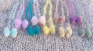 NEW mini Mohair Bow Tieback headband for baby boy girl newborn photo prop - Picture 1 of 5