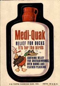 1974 Wacky Packages Series 7 #24 Medi-Quak - GOOD Tape Marks on Back