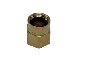 Adaptador de manguera de jardín de latón pesado 1/2"" hembra NPT A 3/4"" hembra GHT - Imagen 1 de 2