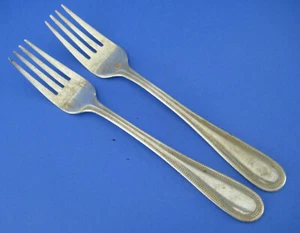 2 tenedores para ensaladas de toalla borde plateado con cuentas - Imagen 1 de 3