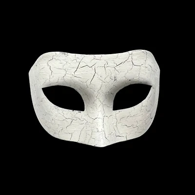 Hand Painted White Crack Masquerade For Men Mask Costume Prom Party Mask - Image 1 of 4
