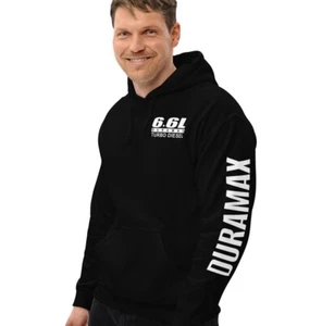 6.6 Duramax Hoodie, Diesel Truck Sweatshirt With Sleeve Print - Picture 1 of 16