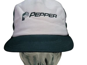 Auténtico sombrero de camionero verde vintage de Pepper Company - gorra con logotipo a presión - Imagen 1 de 10