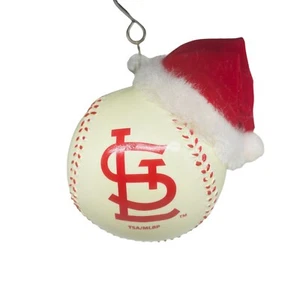 St Louis Cardinals Baseball w/Santa Hat Christmas Ornament MLB by EVERGREEN 2” - Picture 1 of 4
